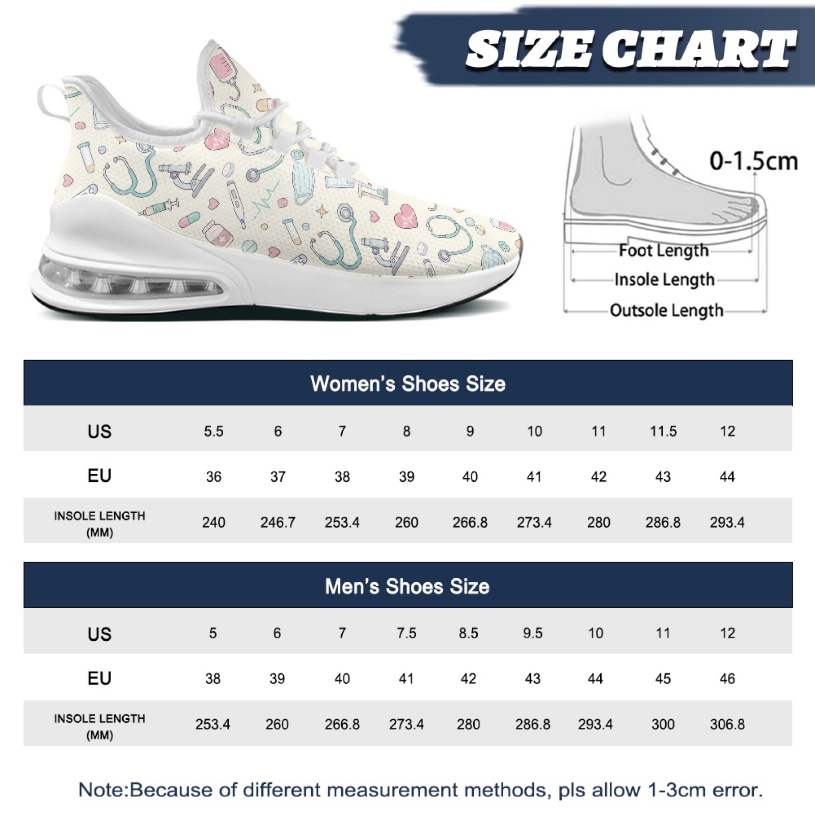 PENSTROLL Medical Tool Print B - Breathable Mesh Athletic Shoes recension och pris