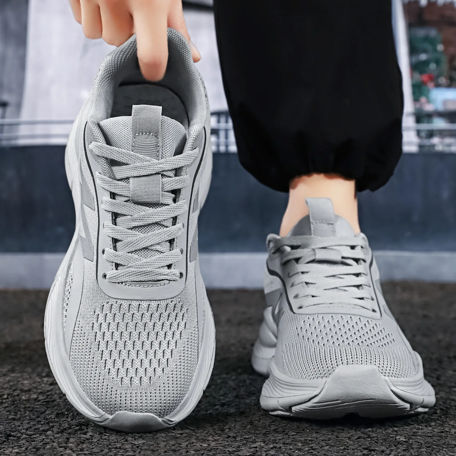 Men Mesh Running Sneakers Ligh - Shock Absorbing Gym Trainers recension och pris